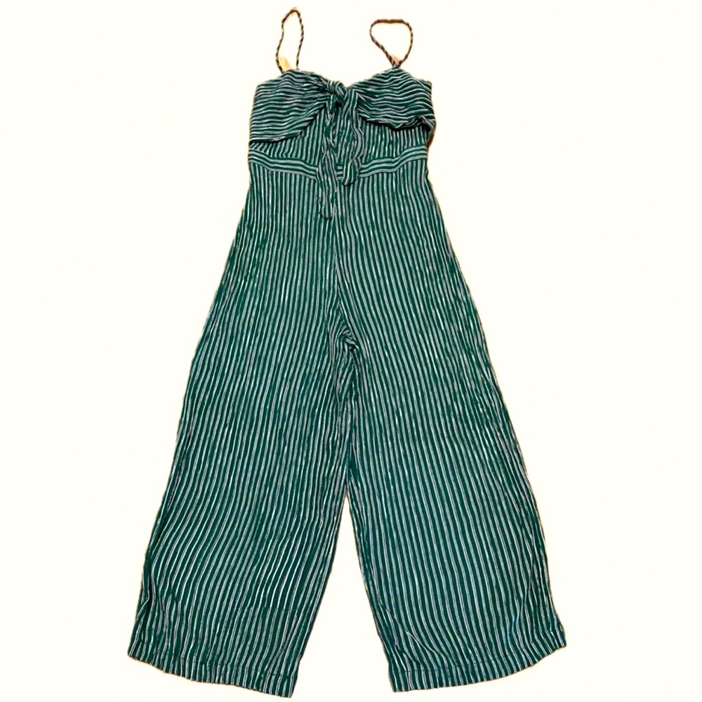 Romper Jumpsuit GB Juniors Size XS Summer Rompers Green Striped Pant Suite